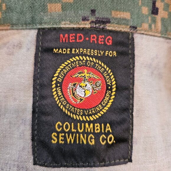 USMC Digital Woodland Camo Combat Jacket Size Medium BDU Cargo gorpcore outdoor - Picture 10 of 15